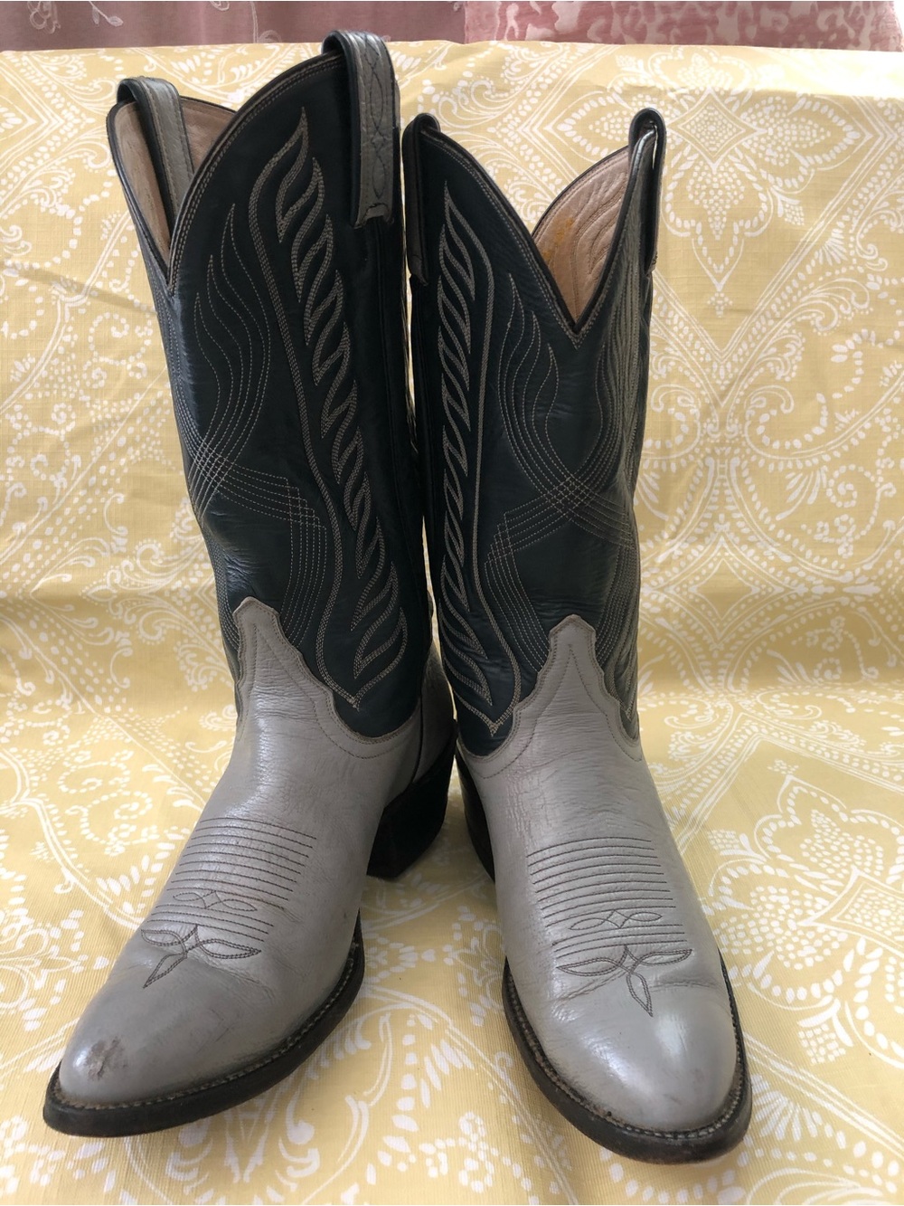 Tony Lama Tan Leather Interior Cowboy Boots